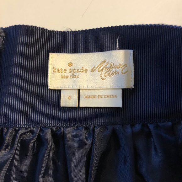 Kate Spade Navy Embroidered Tulle Pltd Midi Skirt - Picture 8 of 9